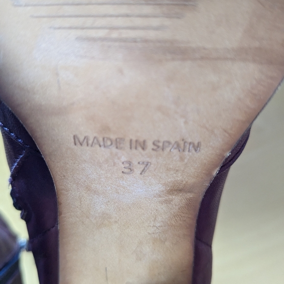 L'INTERVALLE Burgundy leather Boots! MADE IN SPAIN size 37= 6.5, 7 - Picture 3 of 9